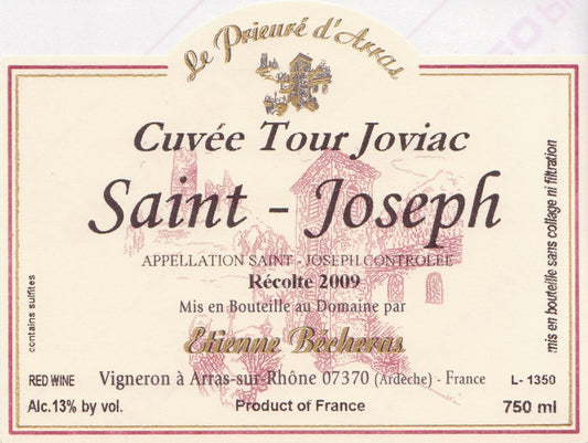 Etienne Becheras Saint Joseph Rouge Tour Joviac 2021