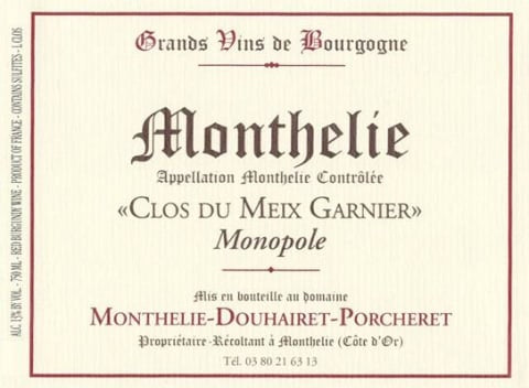 Dom Douhairet Porcheret Monthelie Clos du Meix 2021