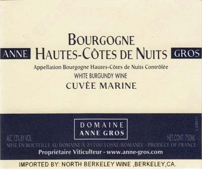 Domaine Anne Gros Bourgogne Blanc HCdN "Cuvee Marine" 2022