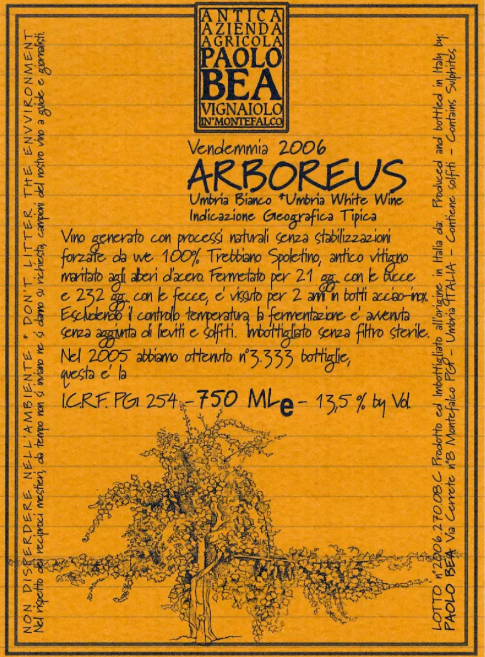 Paolo Bea "Arboreus" Trebbiano 2009