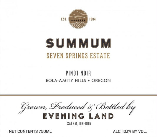 Evening Land Pinot Noir Summum 2019